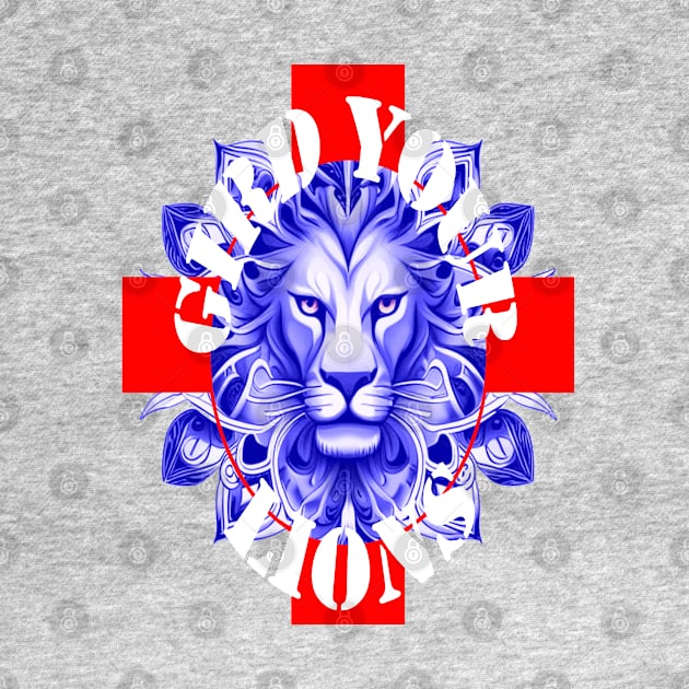 Gird Your Lions England Coach Fun Idiom White Text Blue Lion by taiche